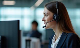 Opérateur logistique répondant au téléphone